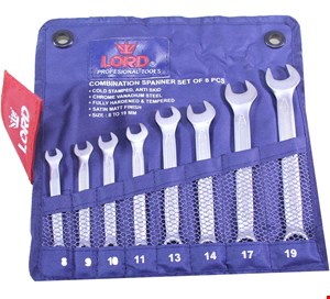 ست آچار  8 تکه صنعتی یک سر رینگ لورد اصلی مدل LORD 8PCS 2163 