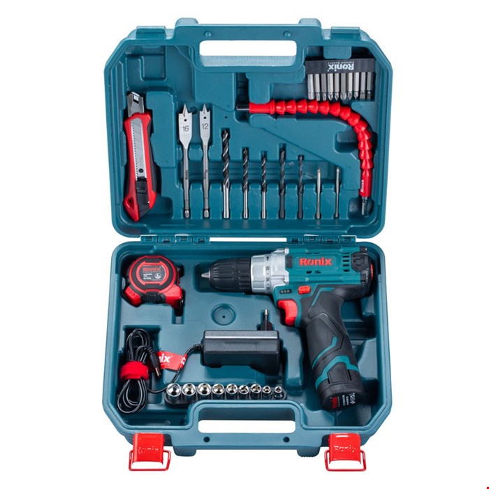 کیت دریل شارژی 12 ولت تک باتری 35 پارچه - RS-8611