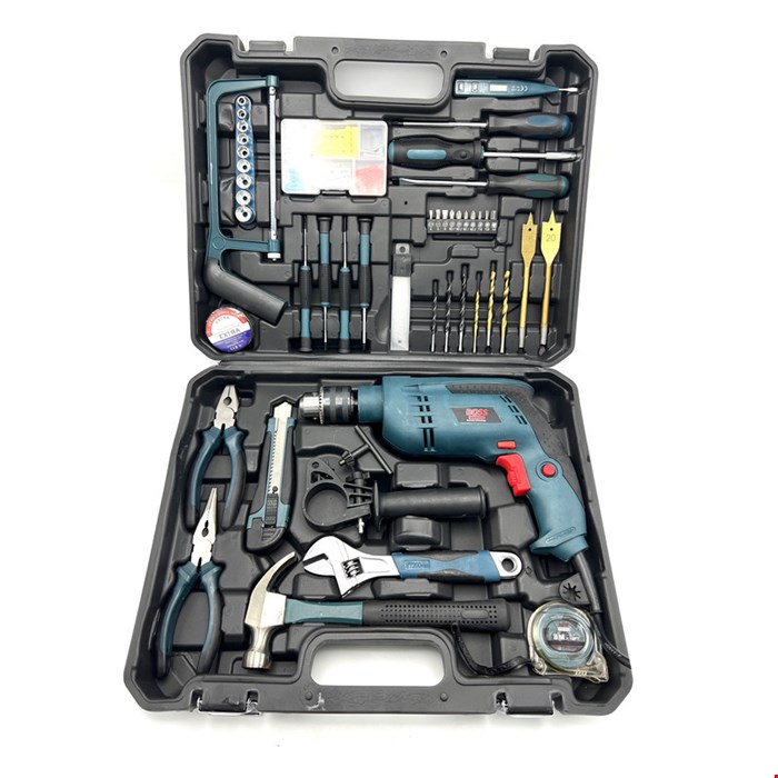 کیت دریل چکشی 1200وات با ابزار باس مدل BS617